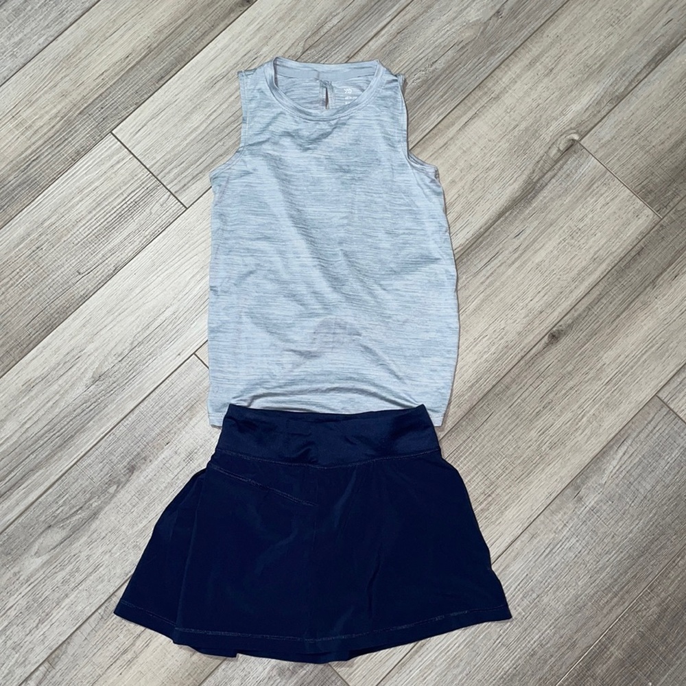 Girl All in Motion Active skirt and tank in size 6/6X
